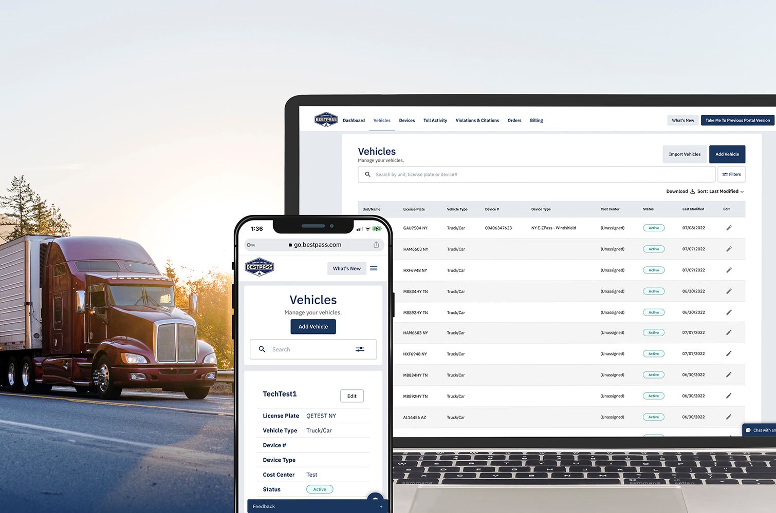 Bestpass Online Portal For Toll image on Cell Phone and Laptop