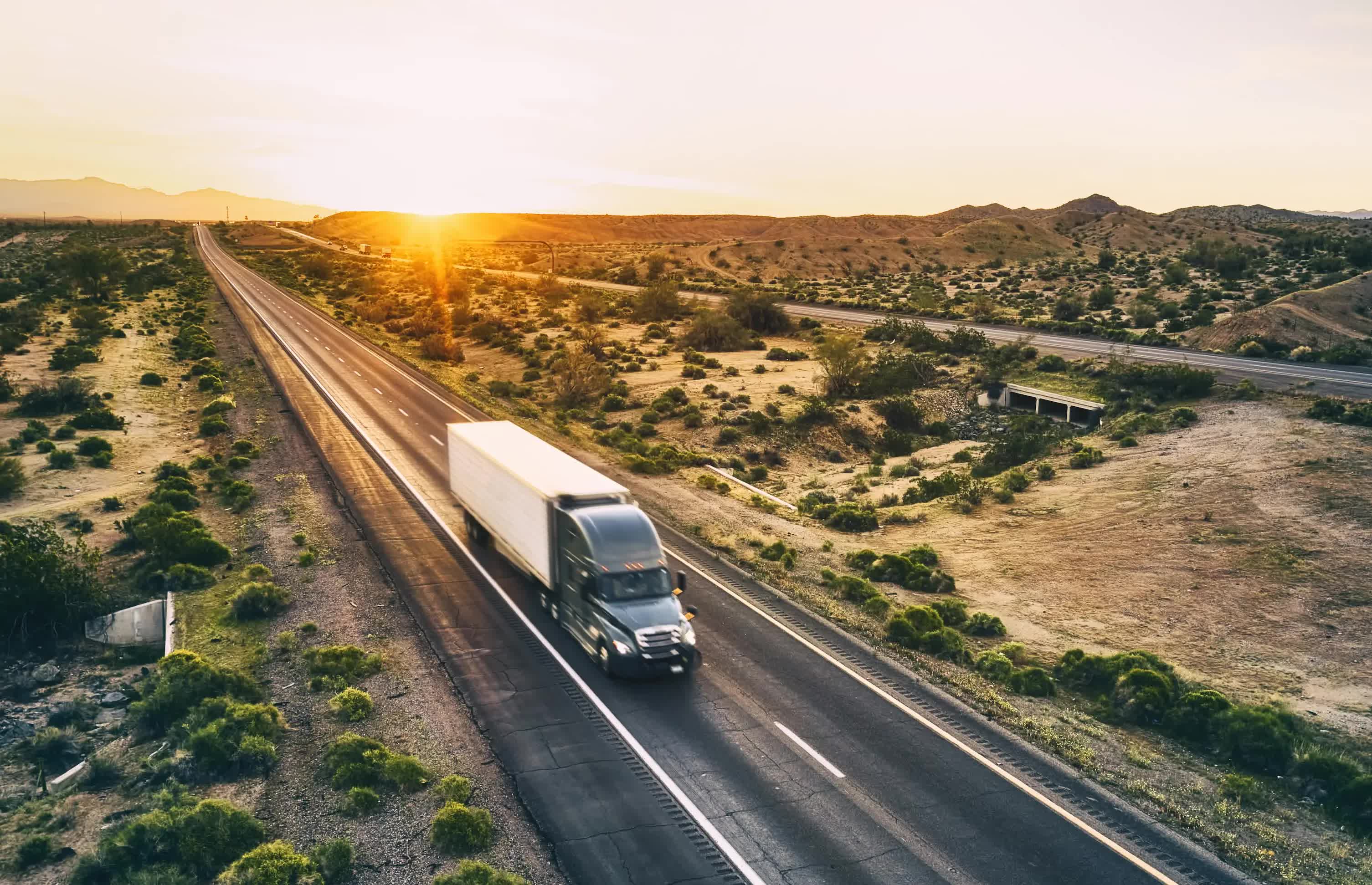 Image of a truck on a road 