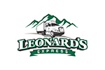 green Leonard's Express logo on a white background