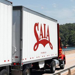 saia ltl freight white truck